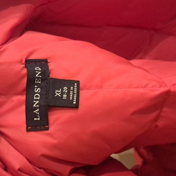 Lands' End Goose Down Quilted Women's Vest Orange Size Extra Large NWOT - Picture 4 of 6